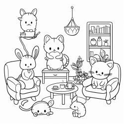 cute animals in the living room