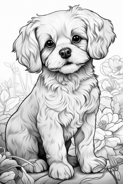 a small dog standing on his read legs playful