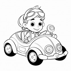 person riding a beetle with gems