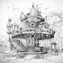 abandoned merry go round