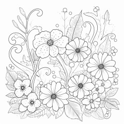 big number one surrounded by flowers