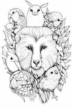 create a simplistic collage of animals