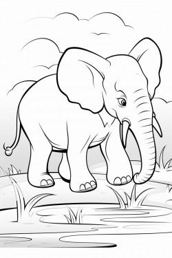 an elephant sprouting water