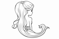 mermaid facing away