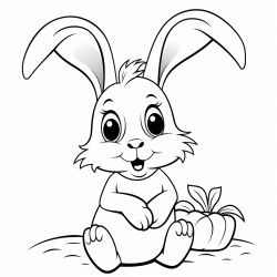 a cheerful bunny munching on carrots