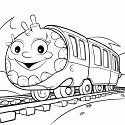 catepillar on the trains