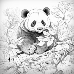 panda eating leaves