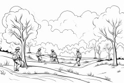 australian bushland with fire fighters