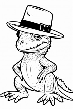 lizard wearing a hat