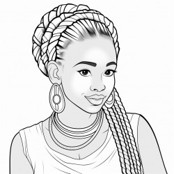 african young woman with braids