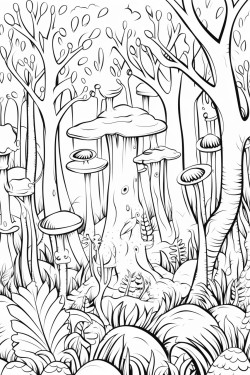 a cute peaceful paths coloring bookvector white background black and white black drawing