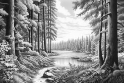 he sun rises on a quiet morning soft light filtering through the trees