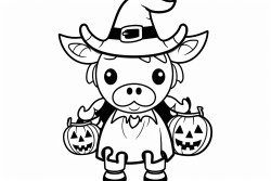 a cow dressed up for halloween