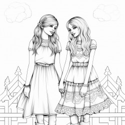 two girls holding hands