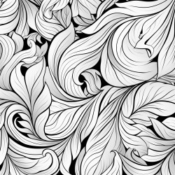 create a blackandwhite coloring page of leaves swirling in the wind show leaves of various shapes and sizes in a flowing spiral pattern to capture motion use bold clear outlines for each leaf with large open spaces for easy coloring