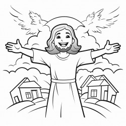create a drawing describing the qualities of jesus for evangelical children