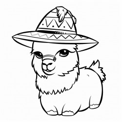 an alpaca wearing a fun hat