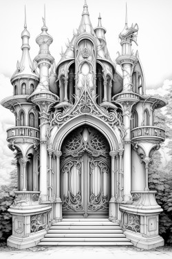 filligree art neuveau door
