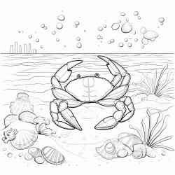 crabs with lots of sea shells