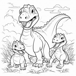 dinosaurs with his family
