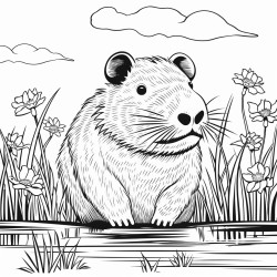 a  cute capybara on his own avitad