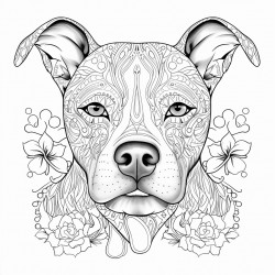 un chien de race staffy blanc femelle