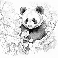 panda eats leaves
