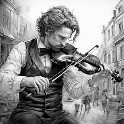 man playing the violin
