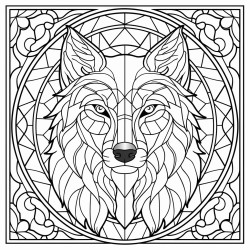 stained glass wolf