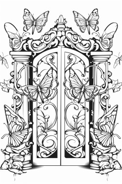 elf castle gates butterflies