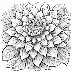 black dahlia flower geometric
