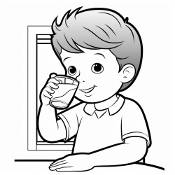 a child drinking water from glass