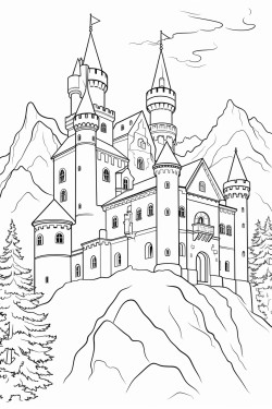 ein wunderschne mrhenschloss in einer schneelandschaft