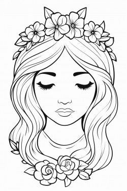 girl with flowers crown
