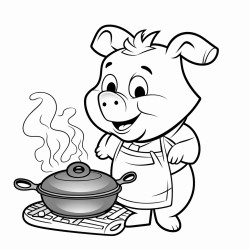 cooking pig