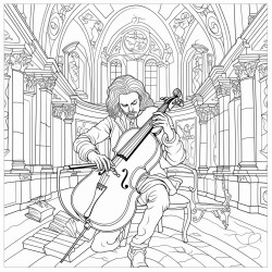 man playing the violin in a church