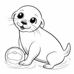 seal playing with a ball