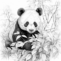 panda eating leaves