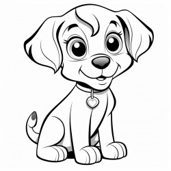 puppy generate an adorable puppy sitting obediently with a wagging tail and floppy ears looking up with big puppy eyes