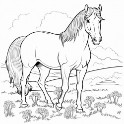 draft horse in a meadow