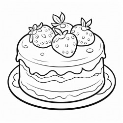 a cute cake with strawberries