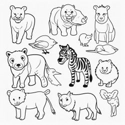 15 animals for coloring