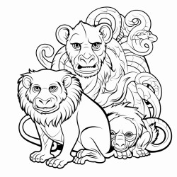 snakes monkeys dog crocodiles lion monkeys