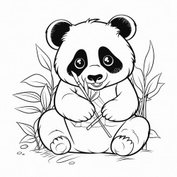 panda eats leaves