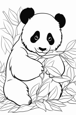 panda eating leaves