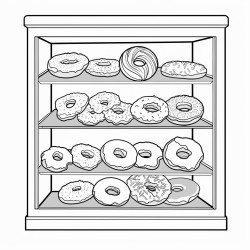 a display case filled with different kind of donuts