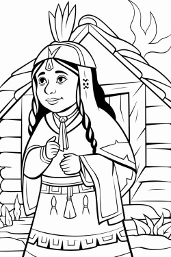 indigena con una iglesia