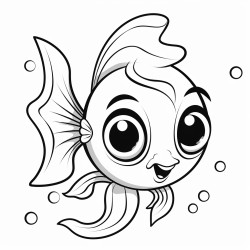 cute baby angel fish with big eyes in the ocean