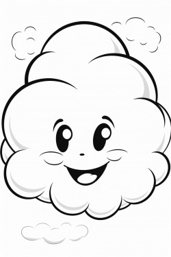 happy cloud a fluffy cloud with big eyes a wide smile and tiny hands