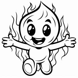 cartoon ghost on fire